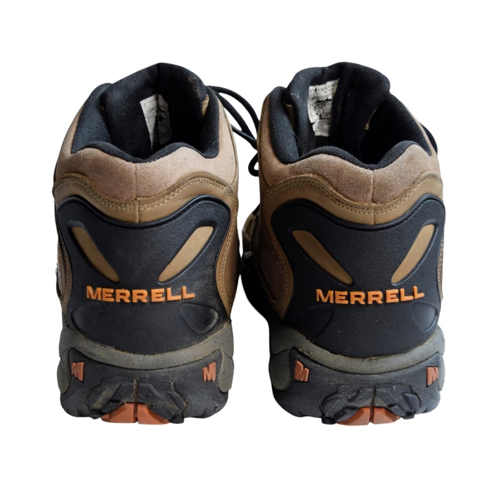 Merrell Reflex Mens Mid Hiking Boots Brown Smoke Tan Waterproof Shoes Size 11.5 - Picture 3 of 12